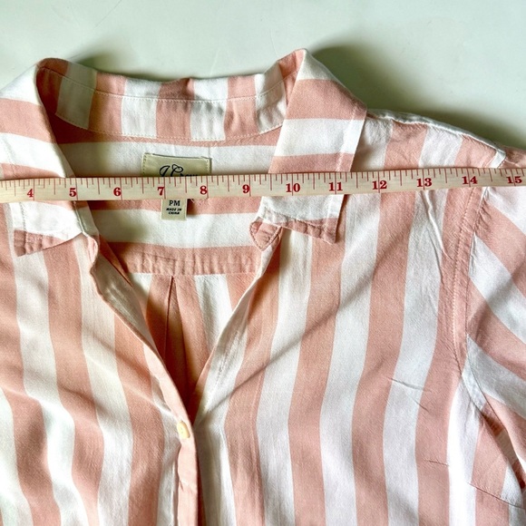 J.Crew Striped Cotton Boxy Button-Down Shirt Pink White MP - Picture 5 of 9